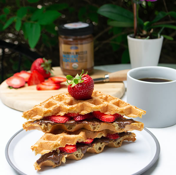 Chocolate Hazelnut Belgian Waffles