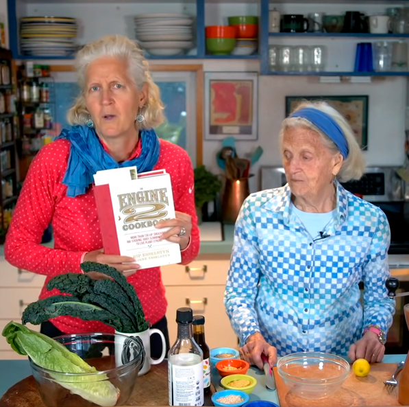 Jane & Ann Esselstyn’s Kale Caesar Salad with Manna Almond Flour