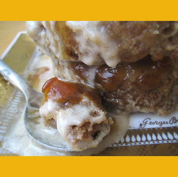 Cinnamon Date Manna Bread Pudding